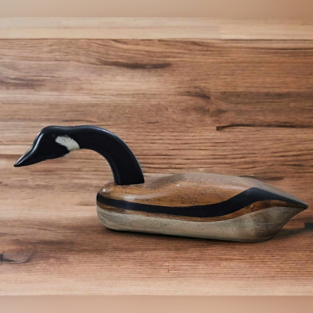 Hand Carved Wooden Canadian Goose